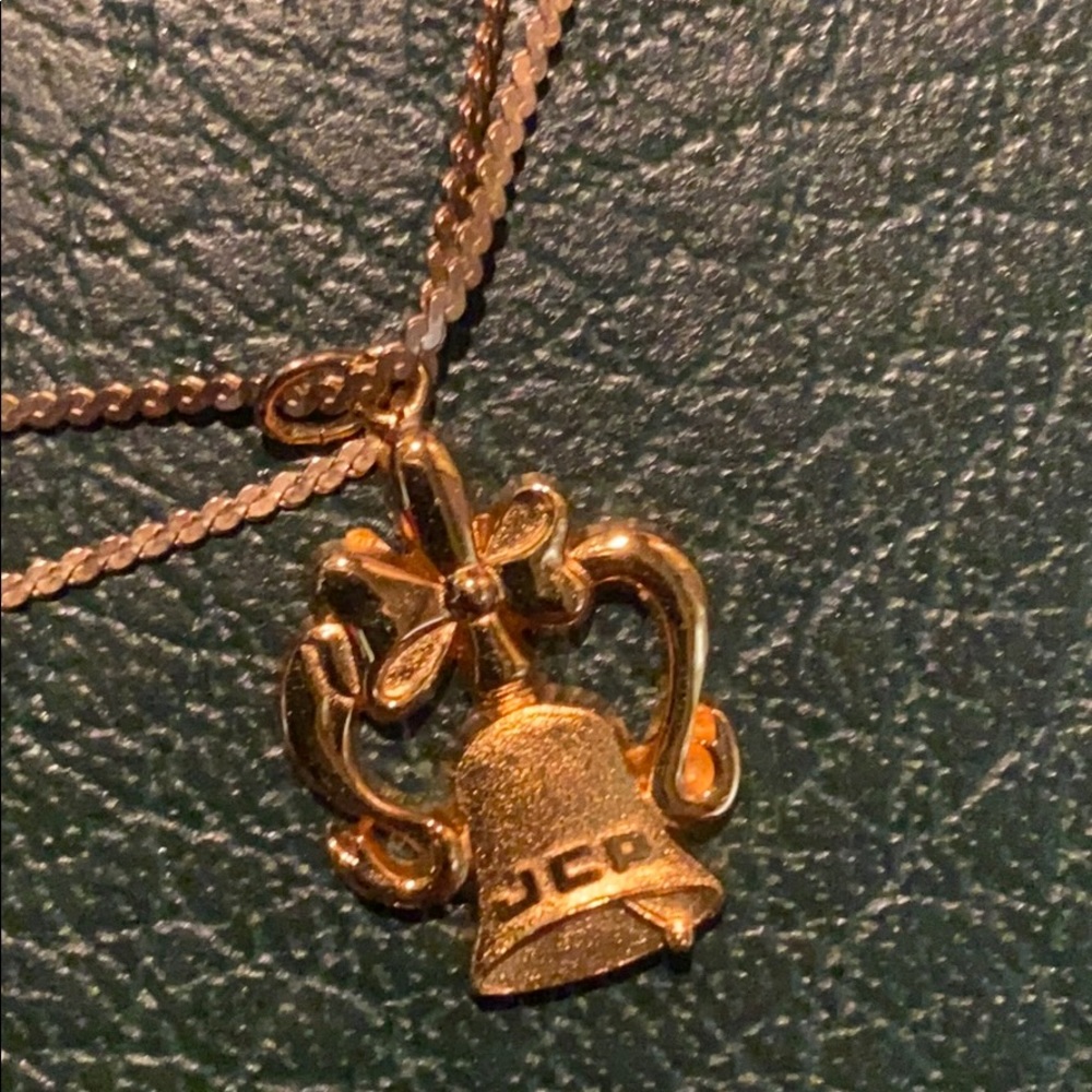 Gold necklace with JCP initial bell 🎰